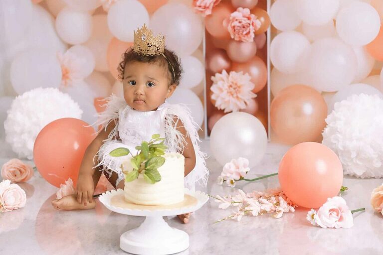 First birthday cake smash photography by Dallas / Fort Worth maternity, newborn, and children's photographer Chaunva LeCompte Photography